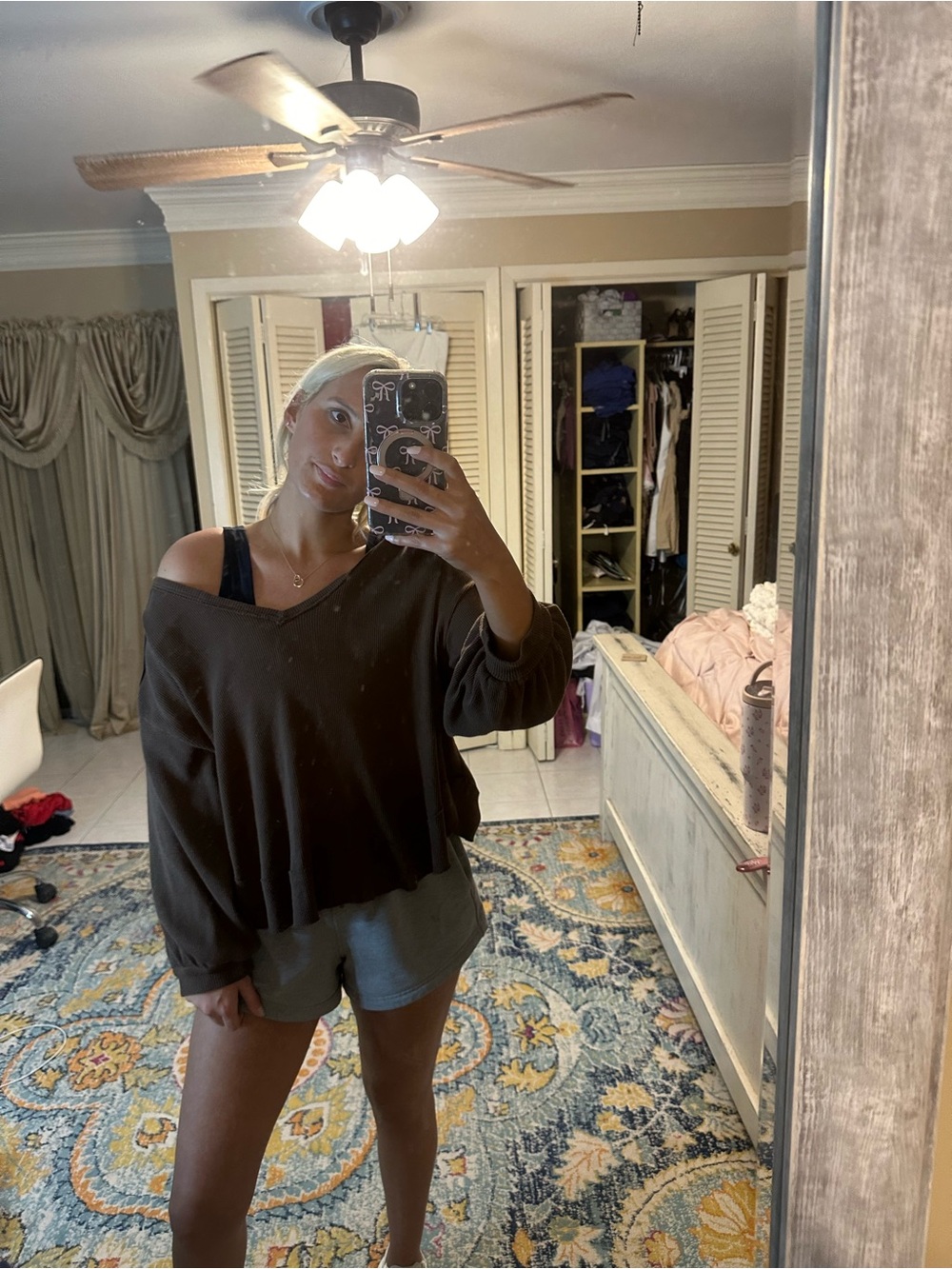 Altar'd State Off-the-Shoulder Brown Sweater